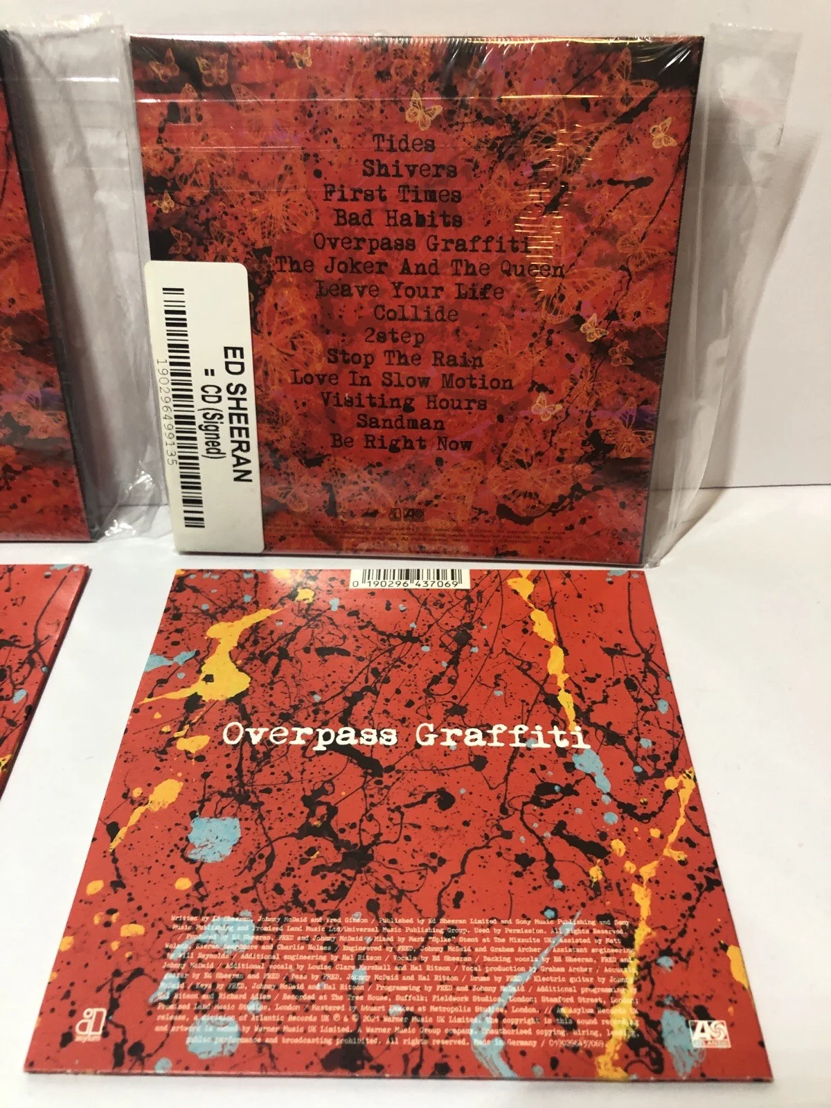 (4x) Ed Sheeran Signed CD LOT Equals = Overpass Graffiti Butterfly, image 5