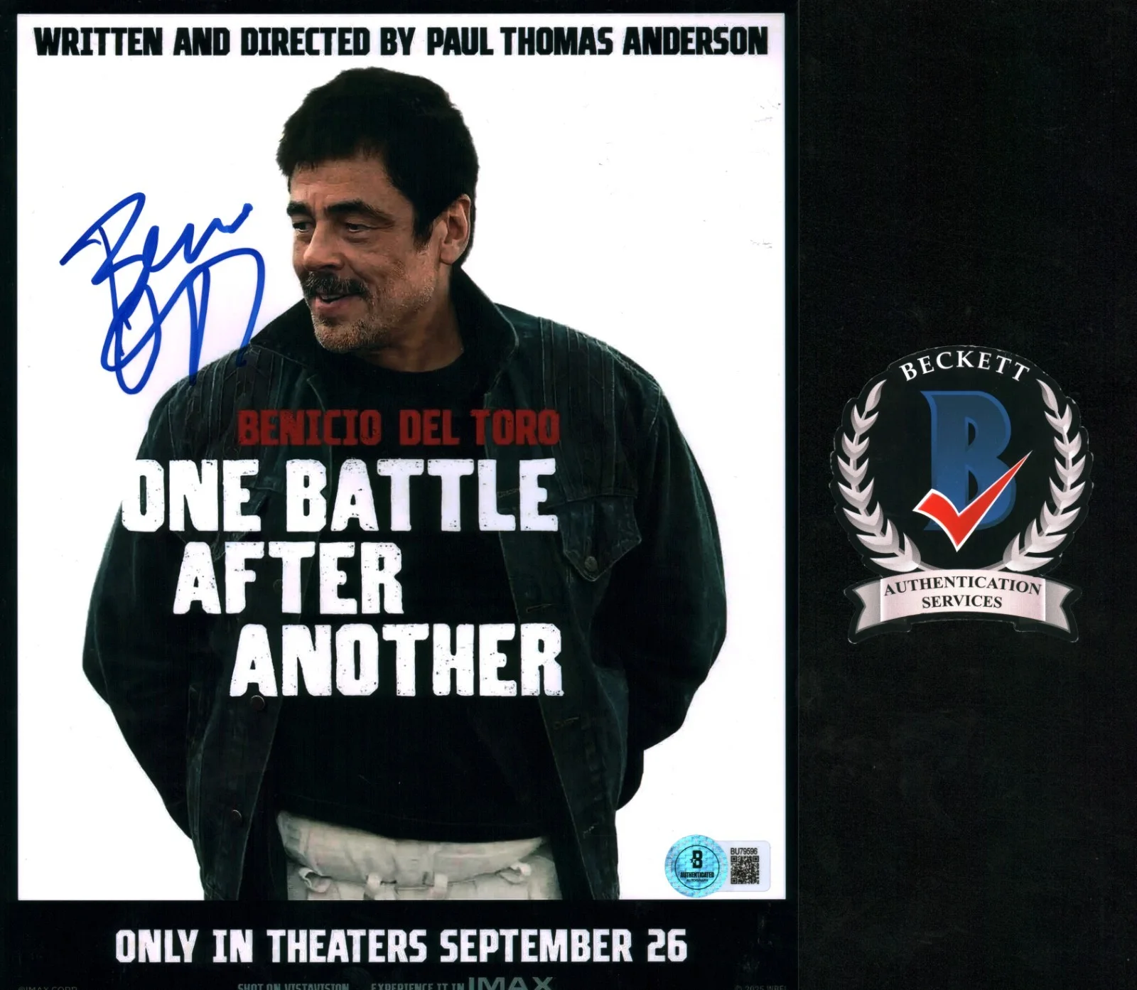 benicio del toro — Benicio Del Toro Signed Autographed One Battle After Another 8x10 Photo BAS COA