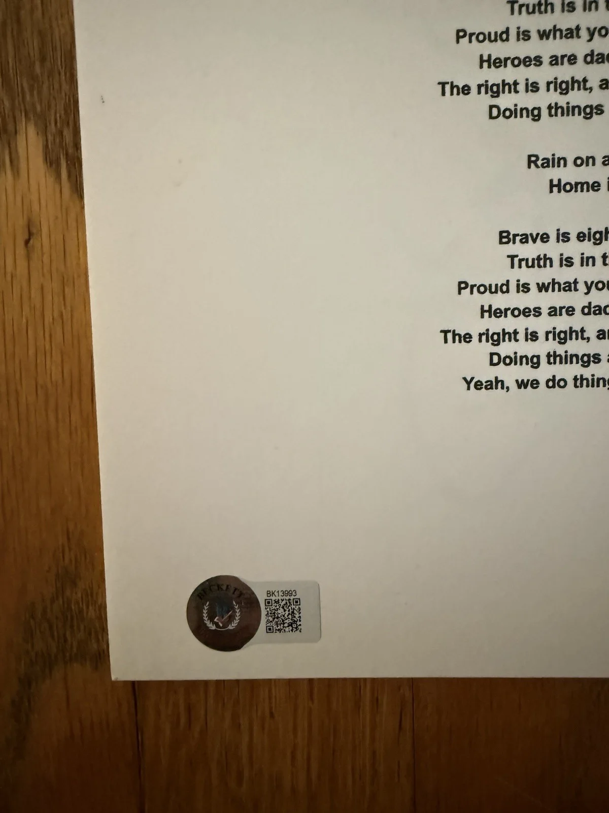 Riley Green signed AUTOGRAPH DIFFERENT ROUND HERE Lyric Sheet Album BAS COA, изображение 2
