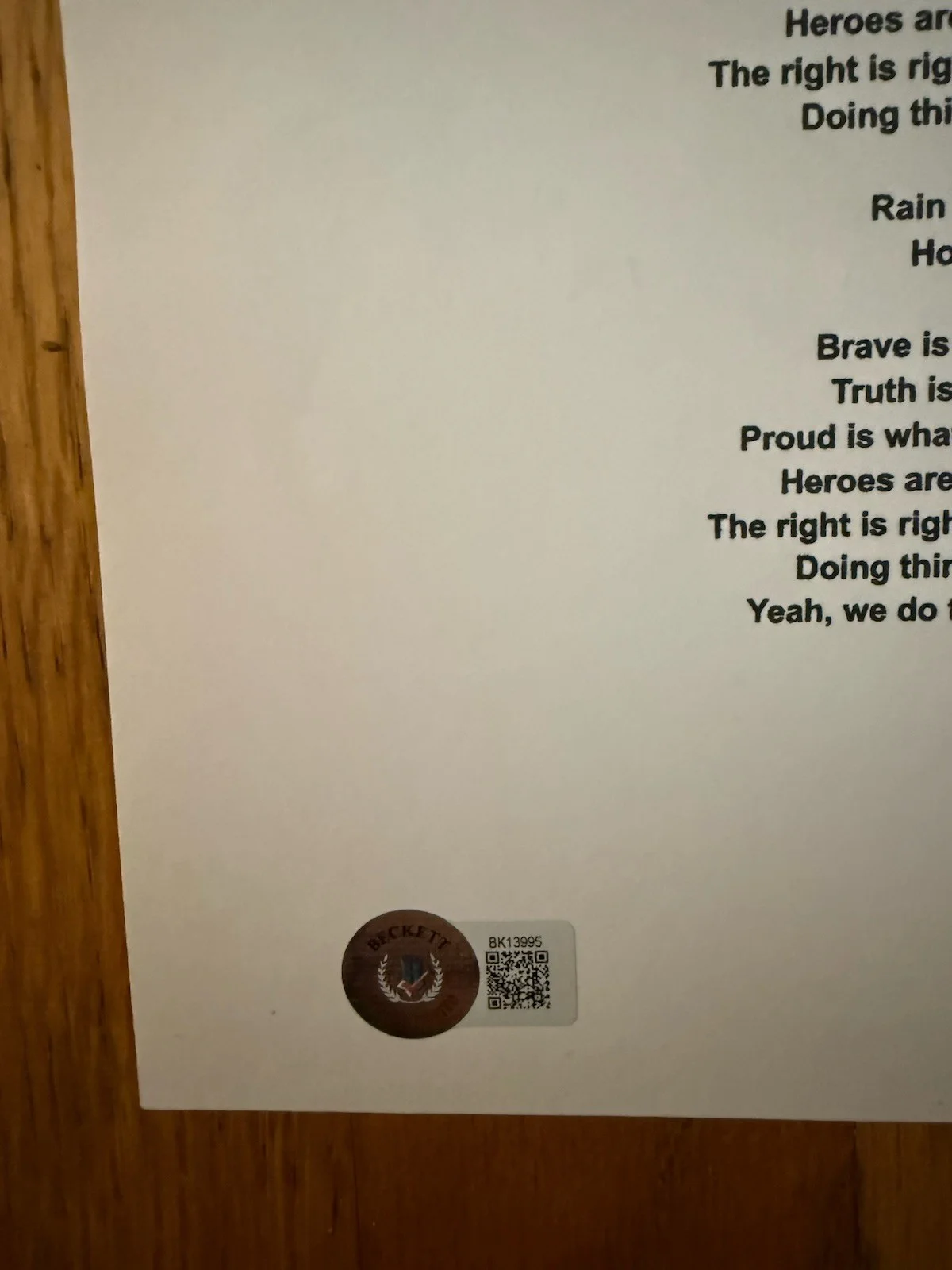Riley Green signed AUTOGRAPH DIFFERENT ROUND HERE Lyric Sheet Album BAS COA, image 2