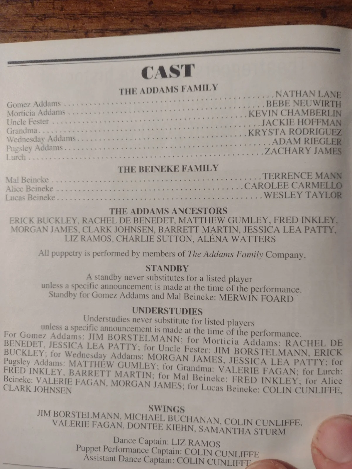 Nathan Lane — Addams Family Signed Theatre Playbill Nathan Lane C Carmello And More Rare, изображение 4