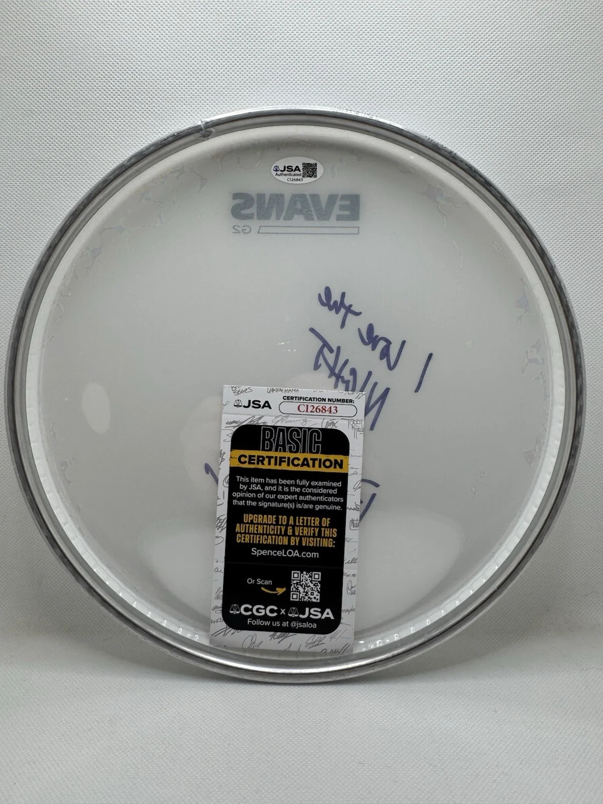 Blue Oyster Cult Signed 10" Drumhead Dharma Autograph Bloom Inscription JSA COA, изображение 2