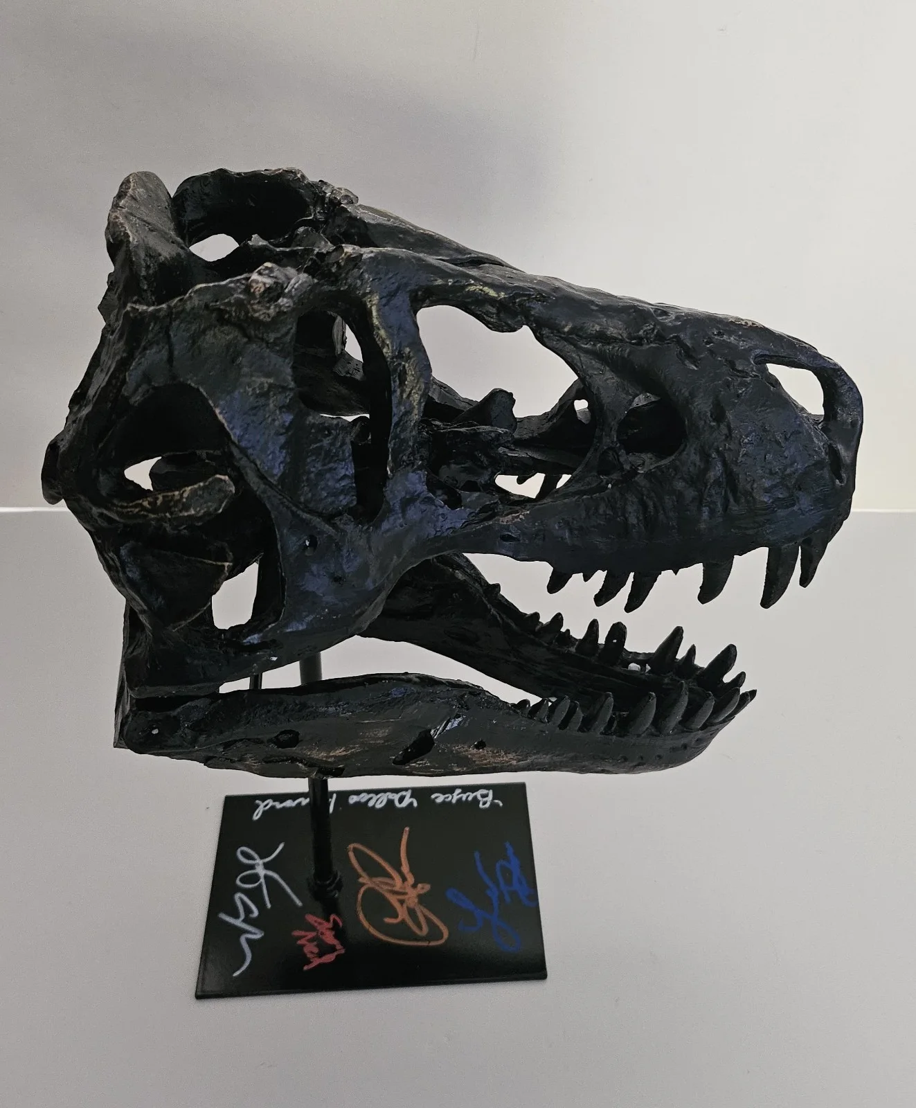 Neill, Pratt, Goldblum, Dern, Howard — Jurassic Park Tyrannosaurus Prop Multi Signed Neill Pratt Goldblum Dern Howard, изображение 3