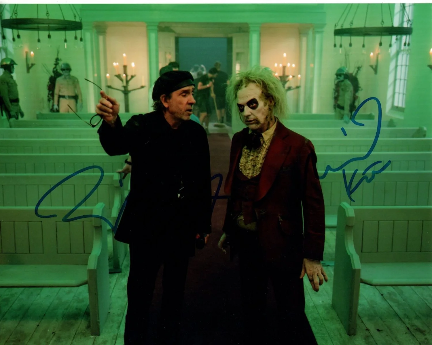 Tim Burton and Michael Keaton — TIM BURTON and MICHAEL KEATON signed autographed 8x10 BEETLEJUICE photo