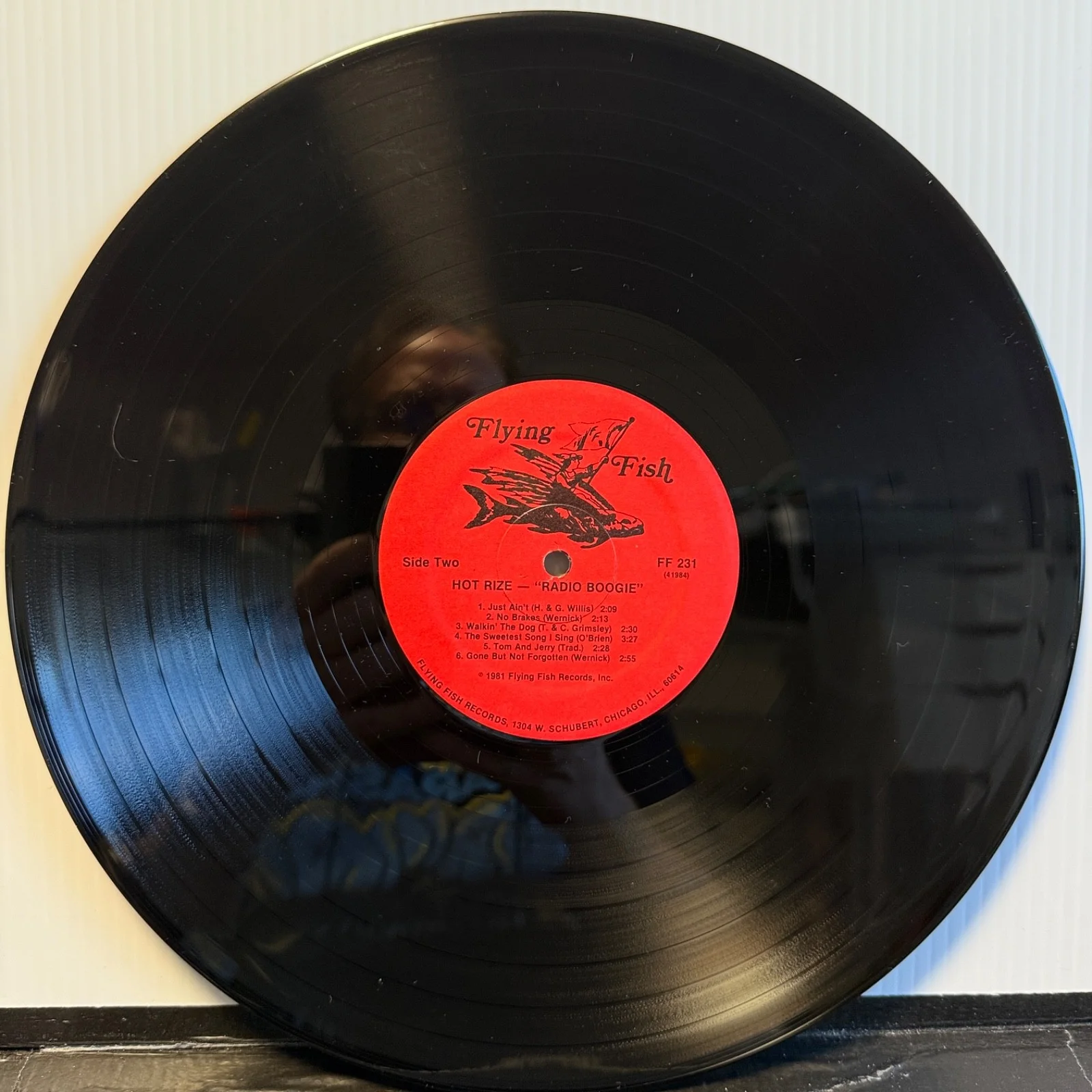 AUTOGRAPHED - HOT RIZE "Radio Boogie" Flying Fish FF 231 us VINYL - ON BACK CVR, image 4