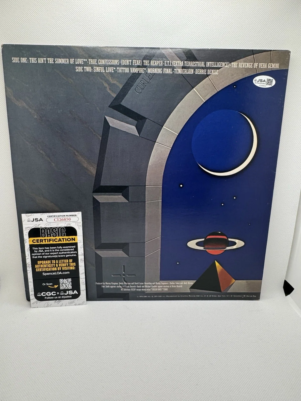 Blue Oyster Cult Signed Vinyl Agents Of Fortune JSA COA Dharma Autograph Bloom, image 2