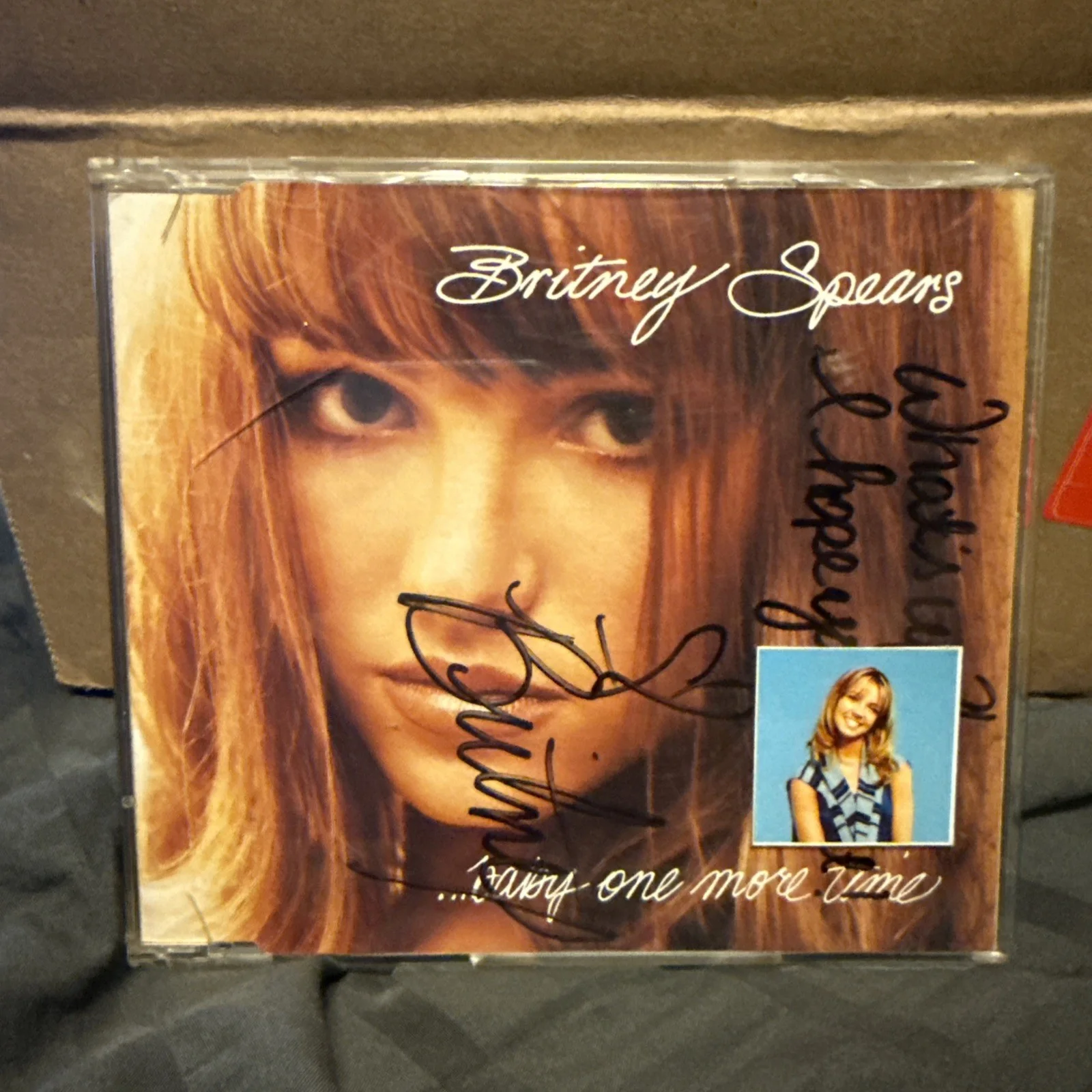 BRITNEY SPEARS SIGNED BABY ONE MORE TIME CD AUTO 100% Authentic Early Signature, изображение 4