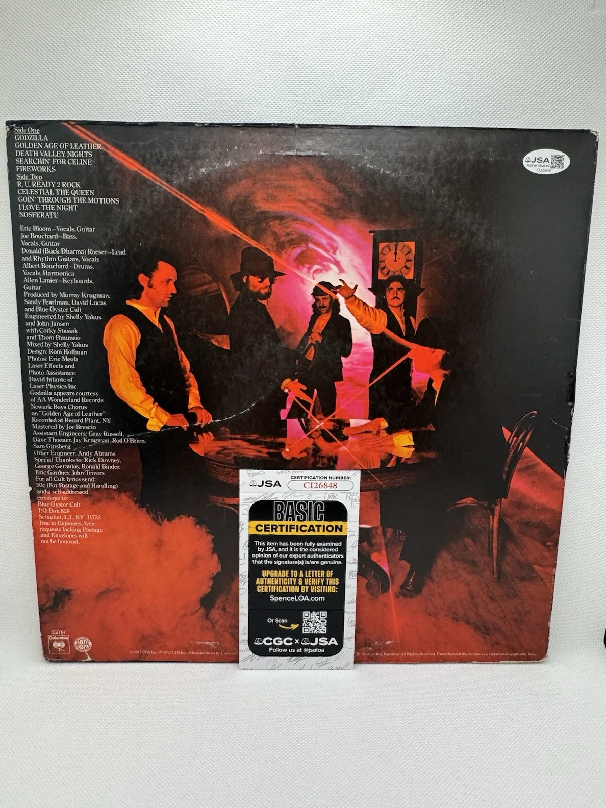 Blue Oyster Cult Signed Vinyl Spectres JSA COA Buck Dharma Eric Bloom Autograph, image 3