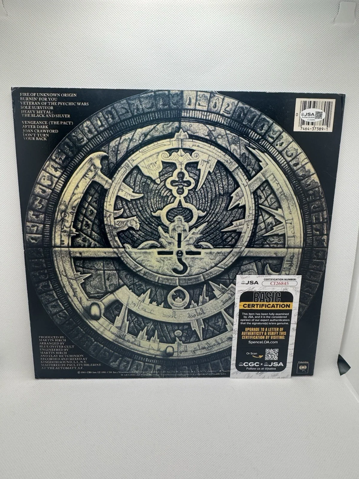 Blue Oyster Cult Signed Vinyl Fire Of Unknown Origin JSA Buck Dharma Eric Bloom, изображение 3