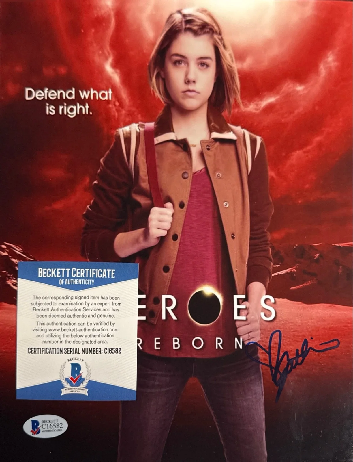 Gatlin Green — Gatlin Green Signed 8x10 Heroes Reborn Photo BAS C16582, image 2