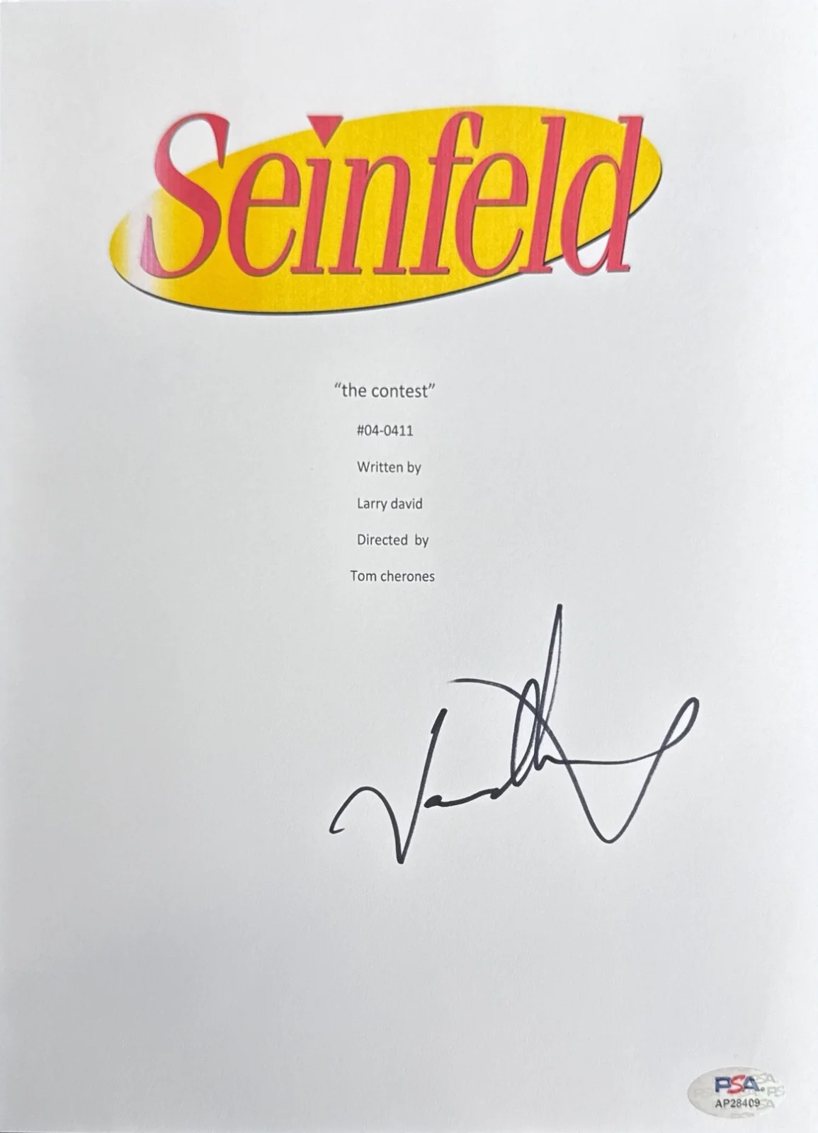 Jason Alexander — Jason Alexander Signed 8x10 Seinfeld Script Cover Only PSA AP28409, image 2