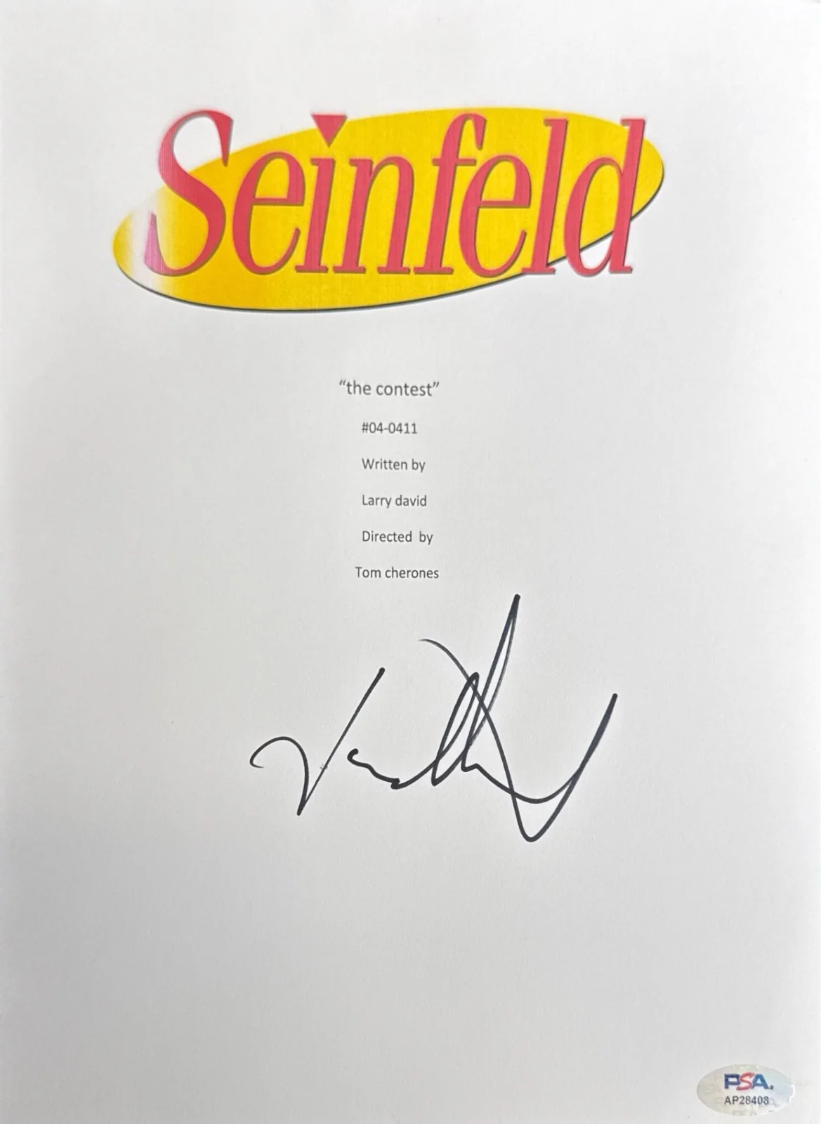 Jason Alexander — Jason Alexander Signed 8x10 Seinfeld Script Cover Only PSA AP28408, image 2