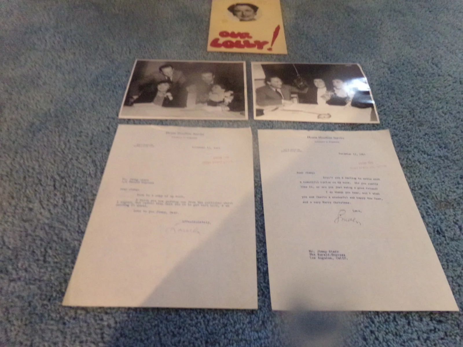 LOUELLA PARSONS SIGNED LETTERS AND PROGRAM, image 2