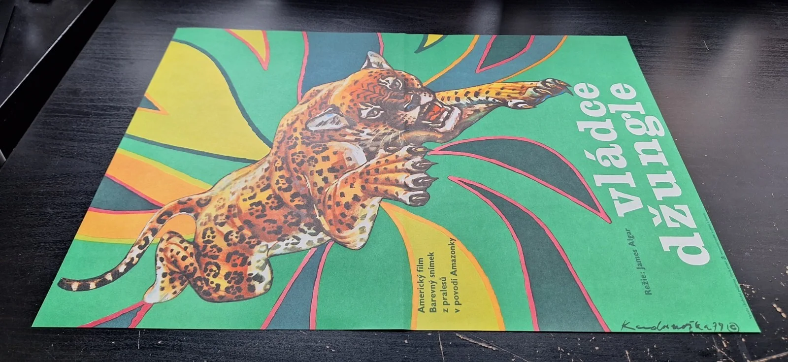 JUNGLE CAT, WALT DISNEY, ORIGINAL A3 CZECH MOVIE POSTER, DIMITRIJ KADRNOZKA, изображение 2
