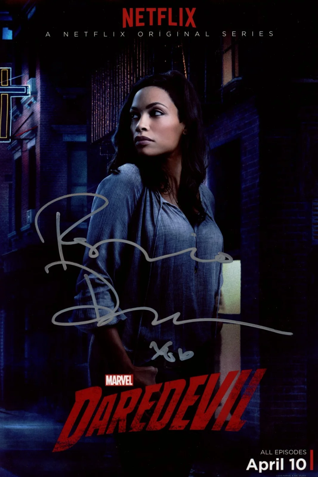Rosario Dawson — Rosario Dawson Marvel's Daredevil 8x12 Signed Photo JSA Certified Autograph