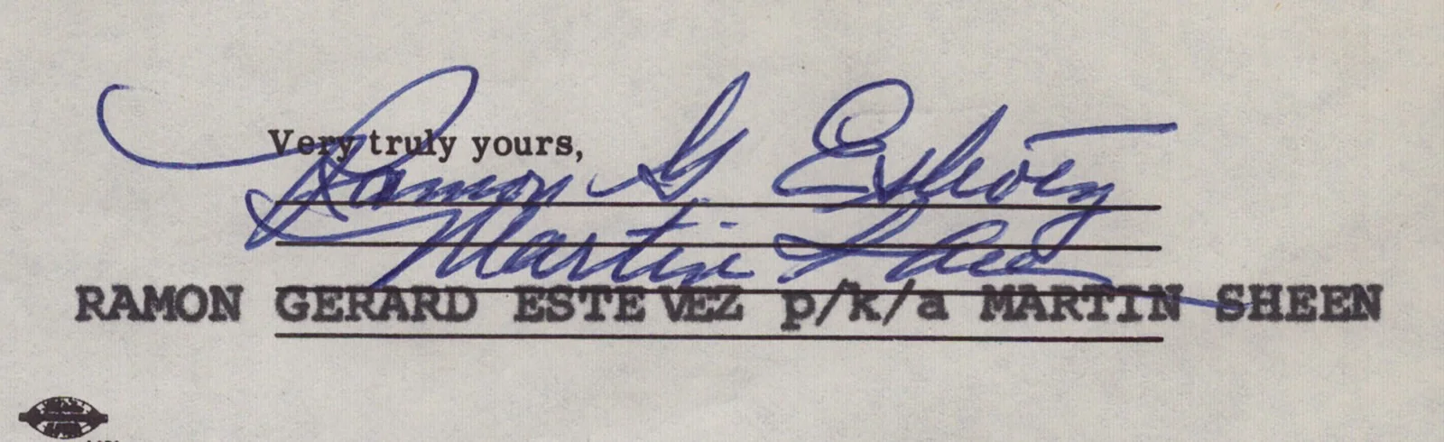 Martin Sheen — MARTIN SHEEN - DOCUMENT DOUBLE SIGNED 11/01/1974, image 4