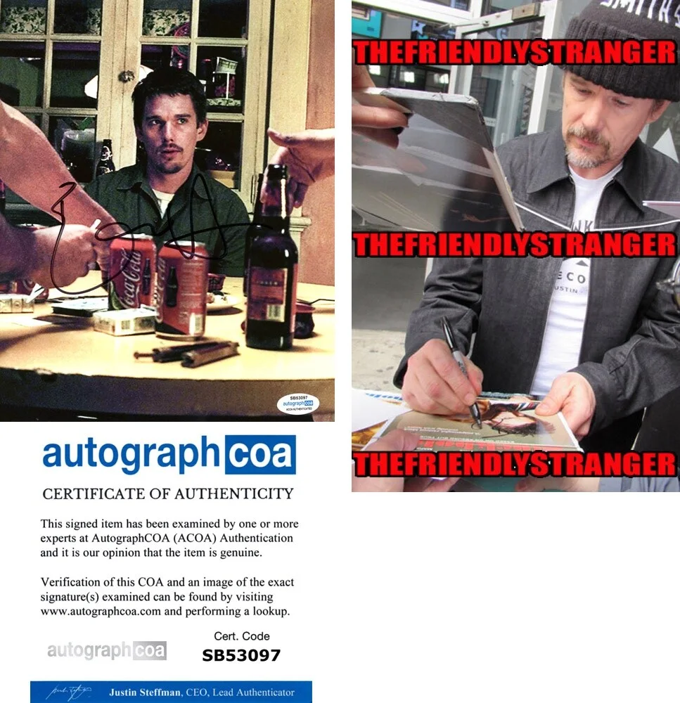 ETHAN HAWKE — Ethan Hawke signed "TRAINING DAY" 8x10 Photo PROOF b BLACK PHONE Jake ACOA COA