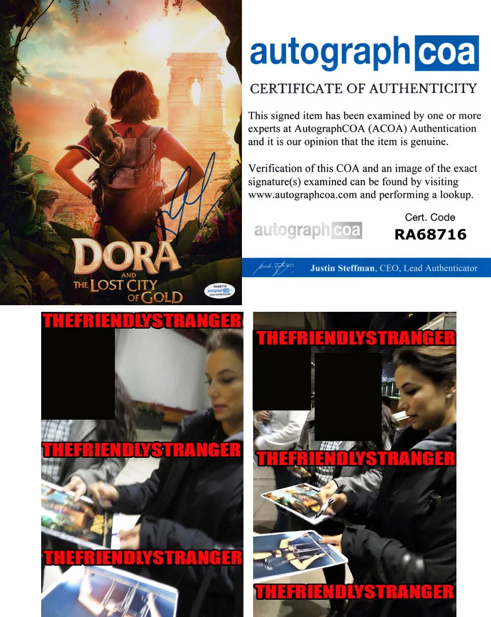 EVA LONGORIA — Eva Longoria signed "DORA & LOST CITY OF GOLD" 8x10 Photo PROOF a ACOA COA