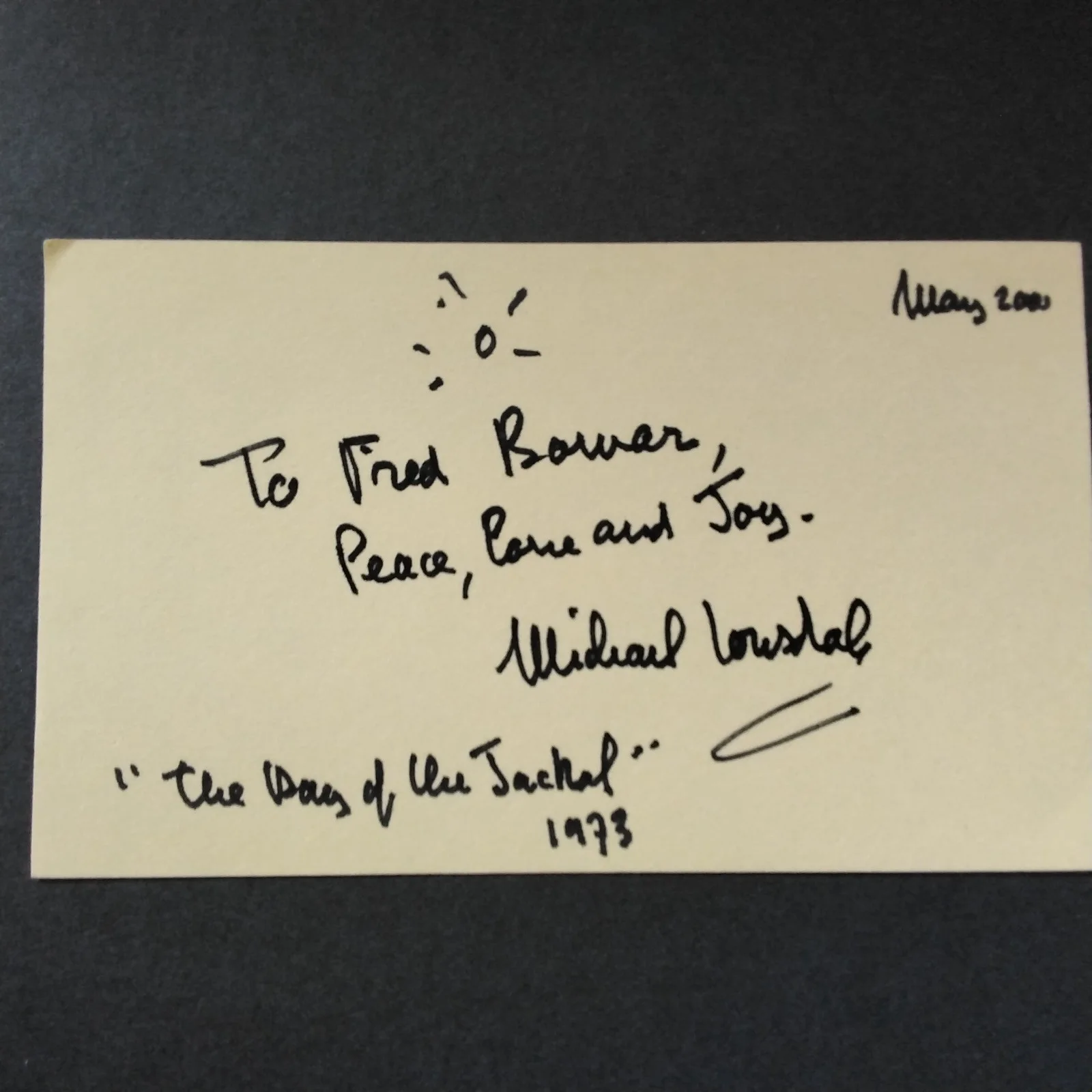 Michael Lonsdale Signed Card Photo Movie Actor Day of Jackal Moonraker Munich, изображение 4