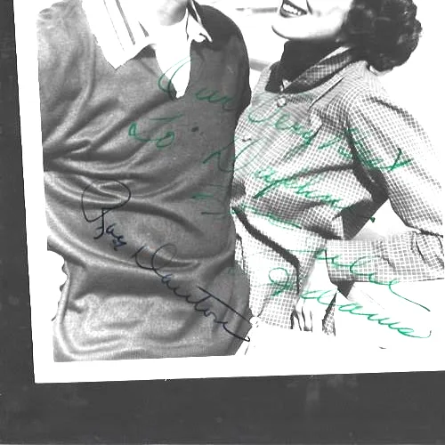 Original hand signed 5 x 7 photo of Ray Danton and Julie Adams with COA, изображение 2
