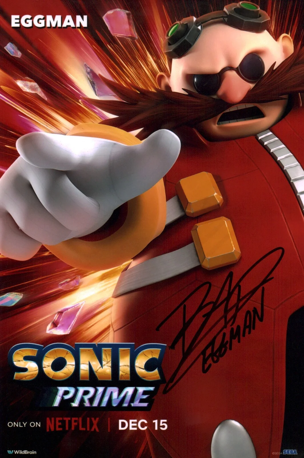 Brian Drummond — Brian Drummond Sonic Prime 8x12 Signed Photo JSA Certified Autograph