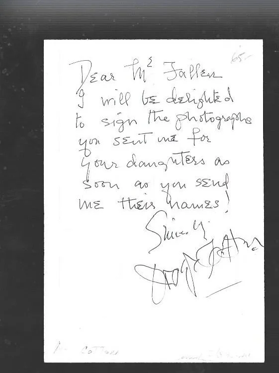Original hand signed 5 x 7 photo and letter by Joseph Cotton, изображение 3