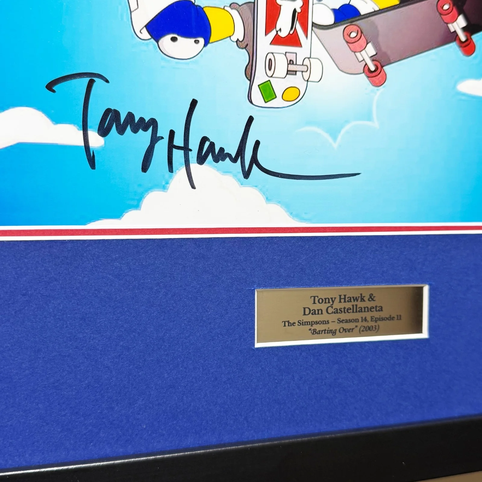 Tony Hawk, Dan Castellaneta — Tony Hawk & Dan Castellaneta Signed Simpsons 8x10 – PSA DNA Certified – Framed, изображение 3