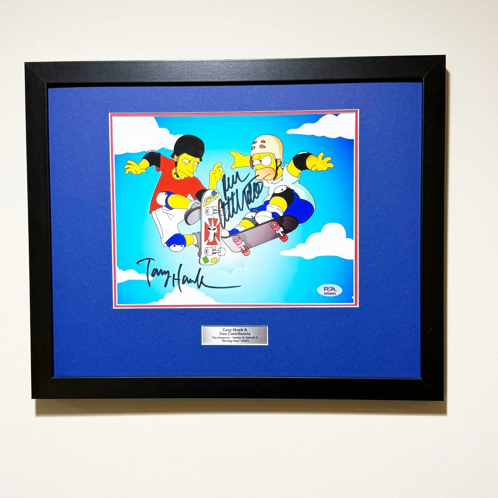 Tony Hawk, Dan Castellaneta — Tony Hawk & Dan Castellaneta Signed Simpsons 8x10 – PSA DNA Certified – Framed, изображение 4