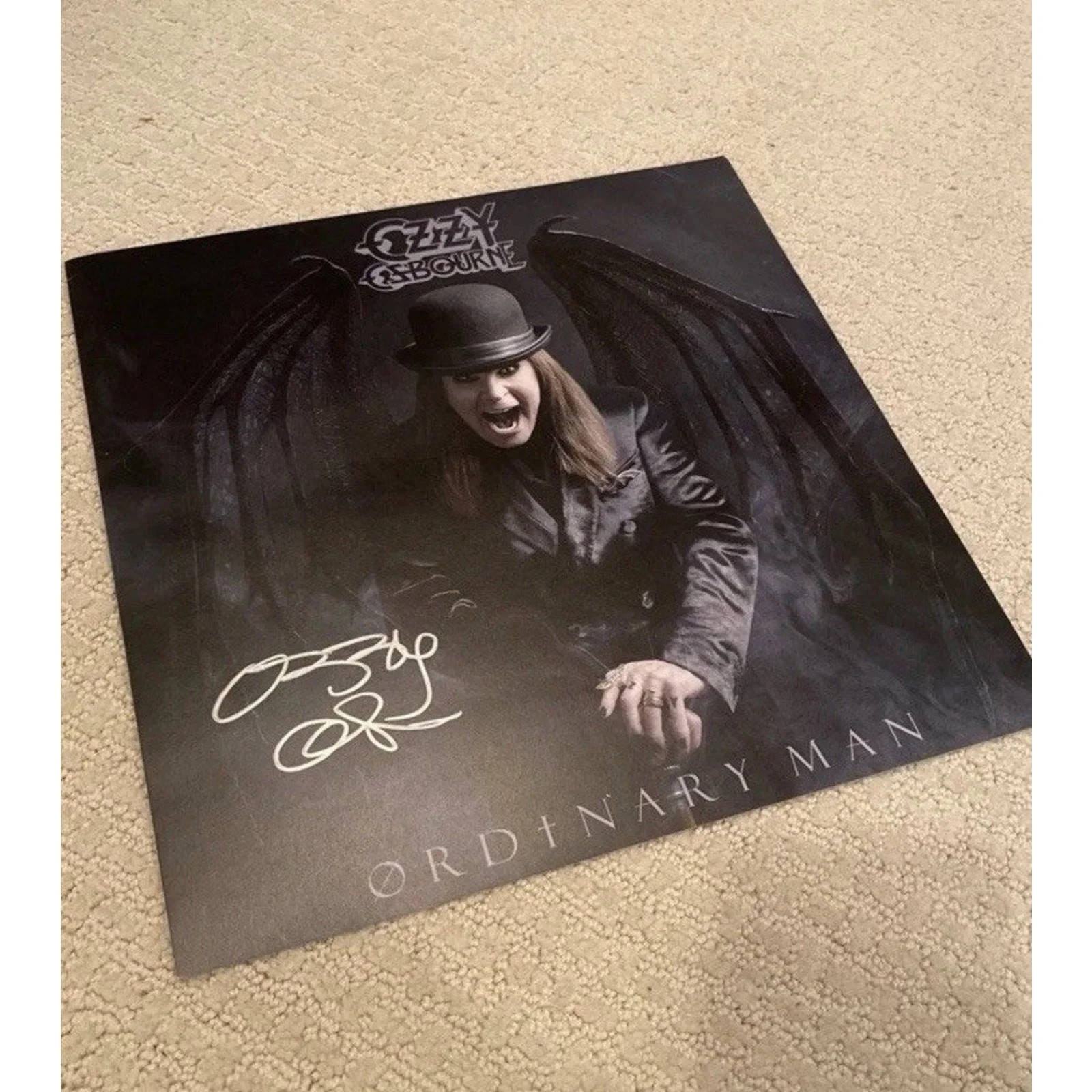OZZY OSBOURNE signed autographed ORDINARY MAN VINYL AMOEBA EVENT, image 2