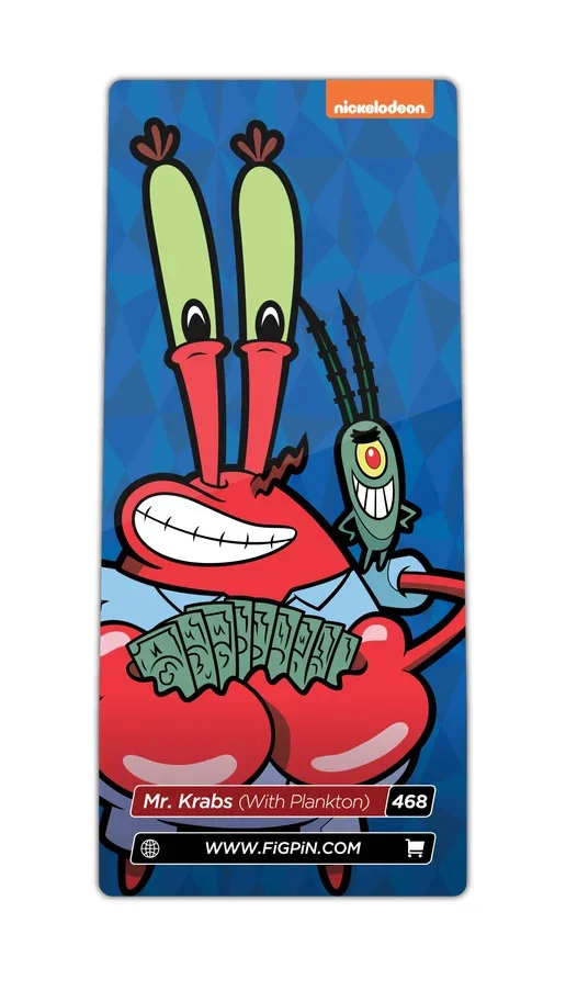 FiGPiN Mr. Krabs (with Plankton) (0468) Spongebob Squarepants 3-Inch Enamel Pin, image 2