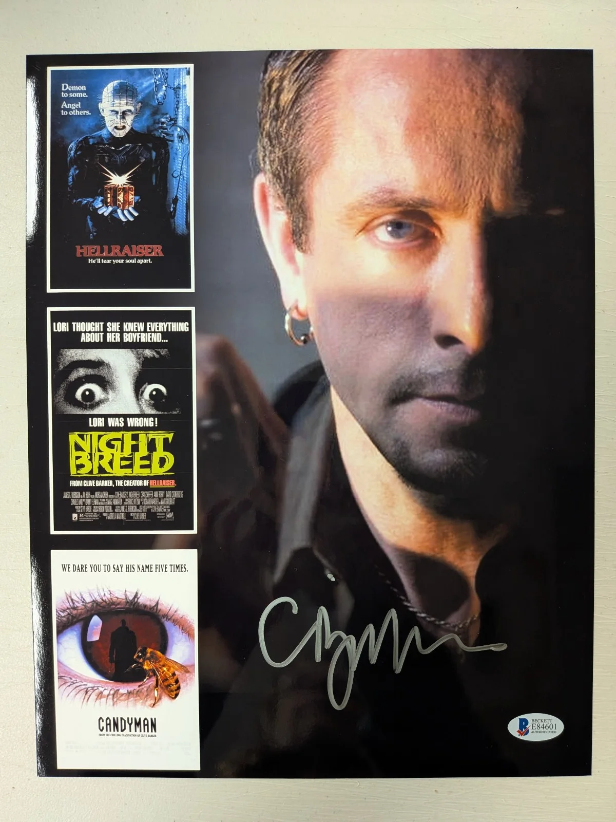 Clive Barker — CLIVE BARKER Signed Custom Collage Glossy 10x13 Photo Autograph BAS Beckett COA