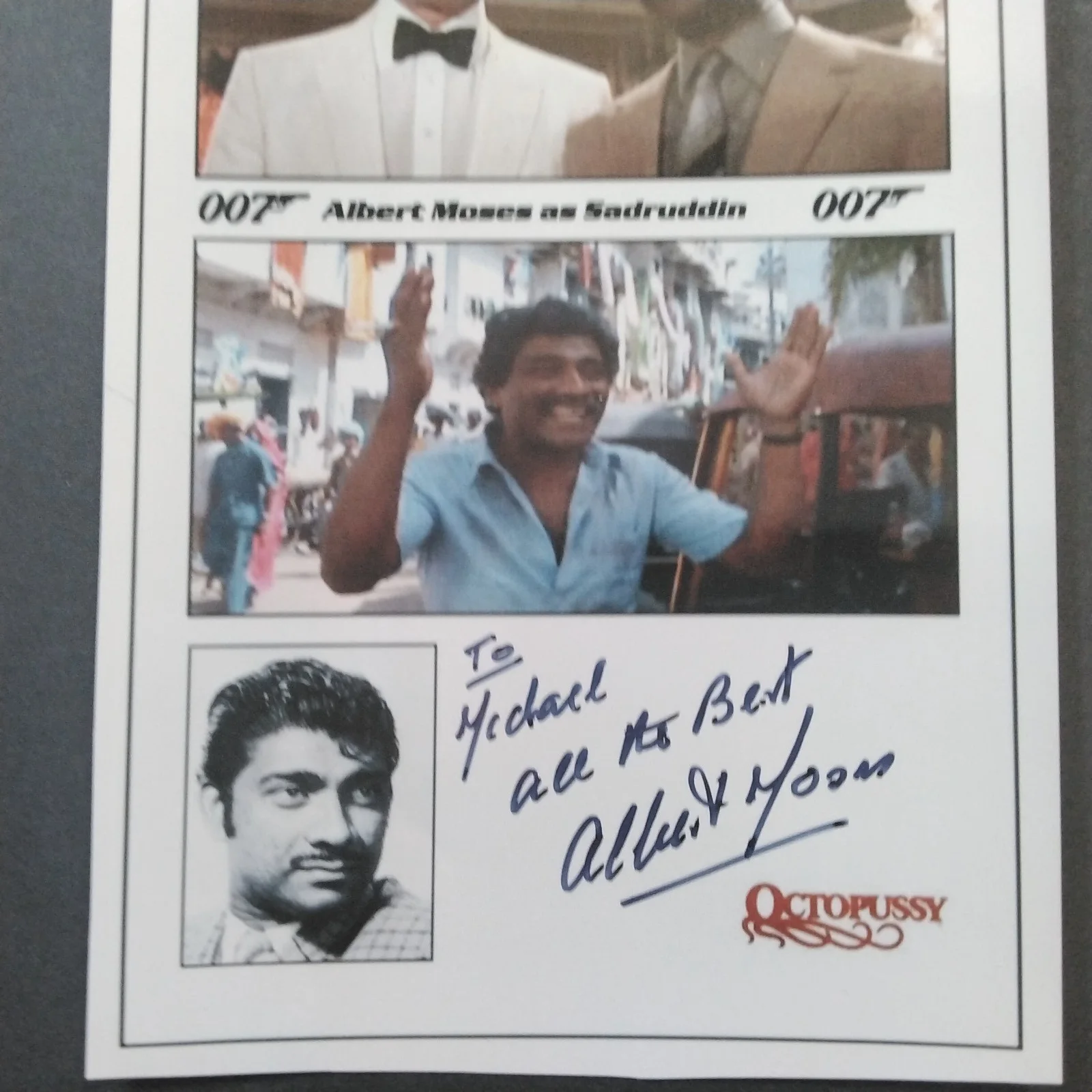 Albert Moses SIGNED Photo Movie Actor Octopussy Spy Who Loved Me Werewolf London, изображение 2