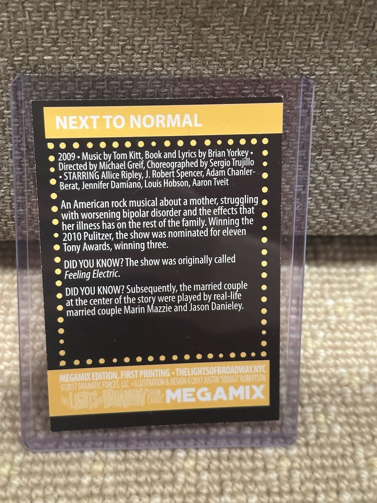 Aaron Tveit Signed Next To Normal Lights Of Broadway Trading Card, image 2