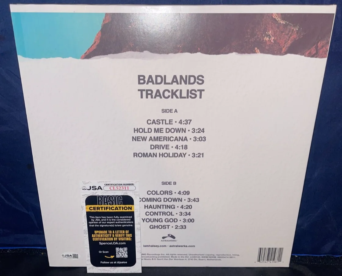 Halsey Badlands Autographed Signed Album Record Vinyl COA JSA, image 2
