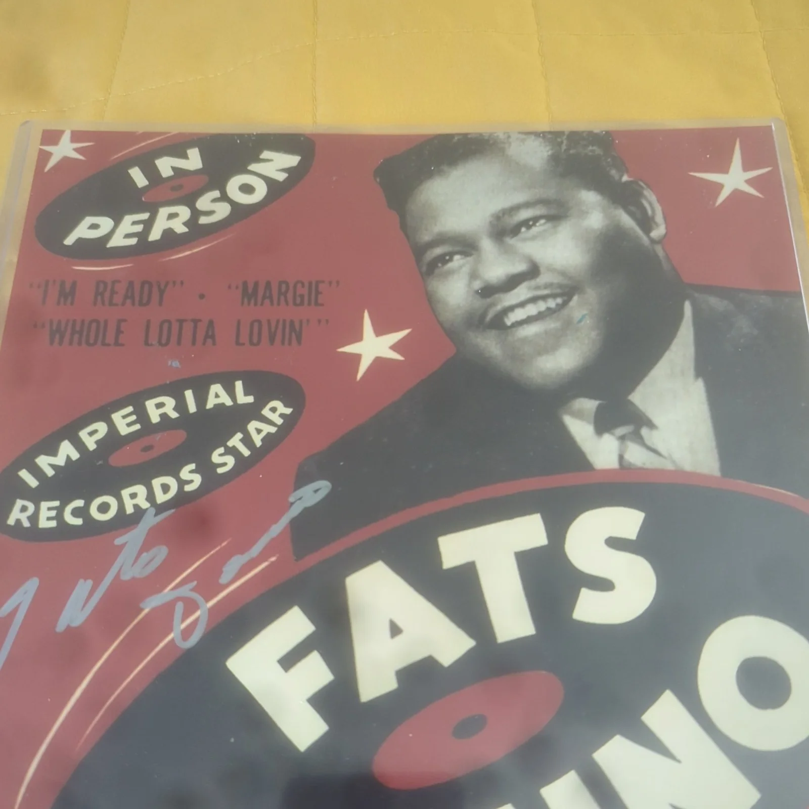 FATS DOMINO Autographed 8"x10" Studio Promo Photo Letter of Authenticity, изображение 3