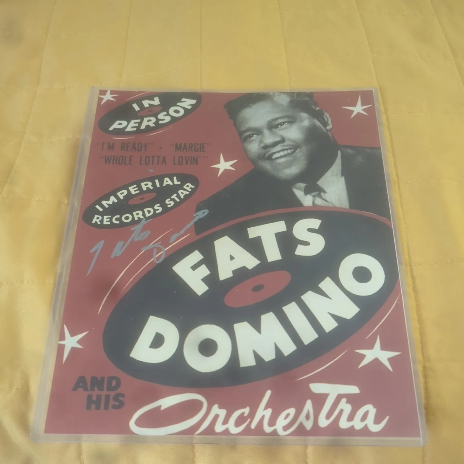 FATS DOMINO Autographed 8"x10" Studio Promo Photo Letter of Authenticity, изображение 4