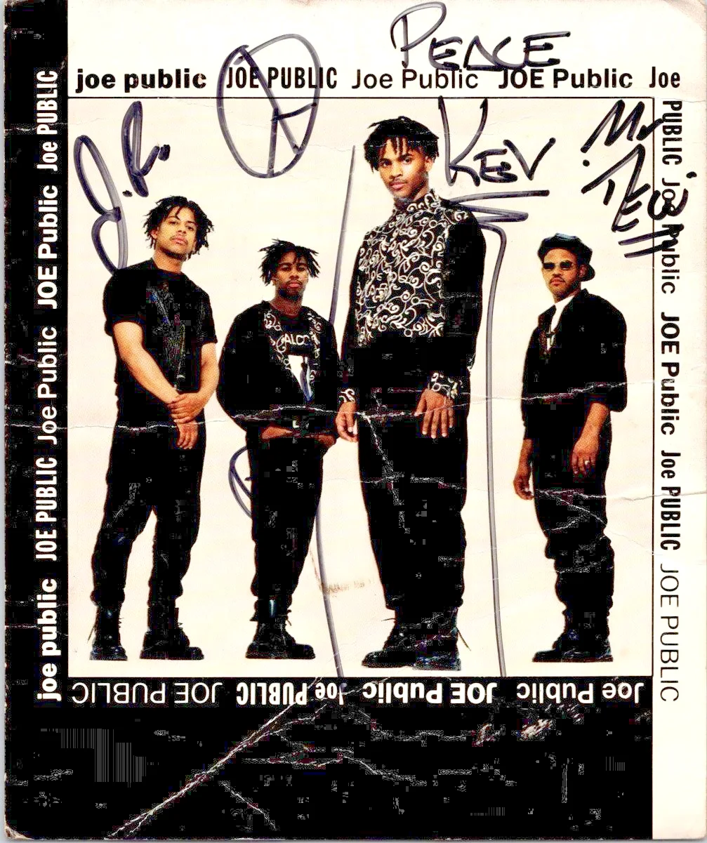 Joe Public new jack swing group Autographed Signed Pair of 5x7 Photos Poor Cond, изображение 3