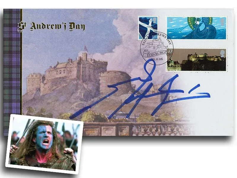 Mel Gibson, 'Braveheart' Framed 40x30cm Hand Signed FDC & Buckingham Covers COA, изображение 2