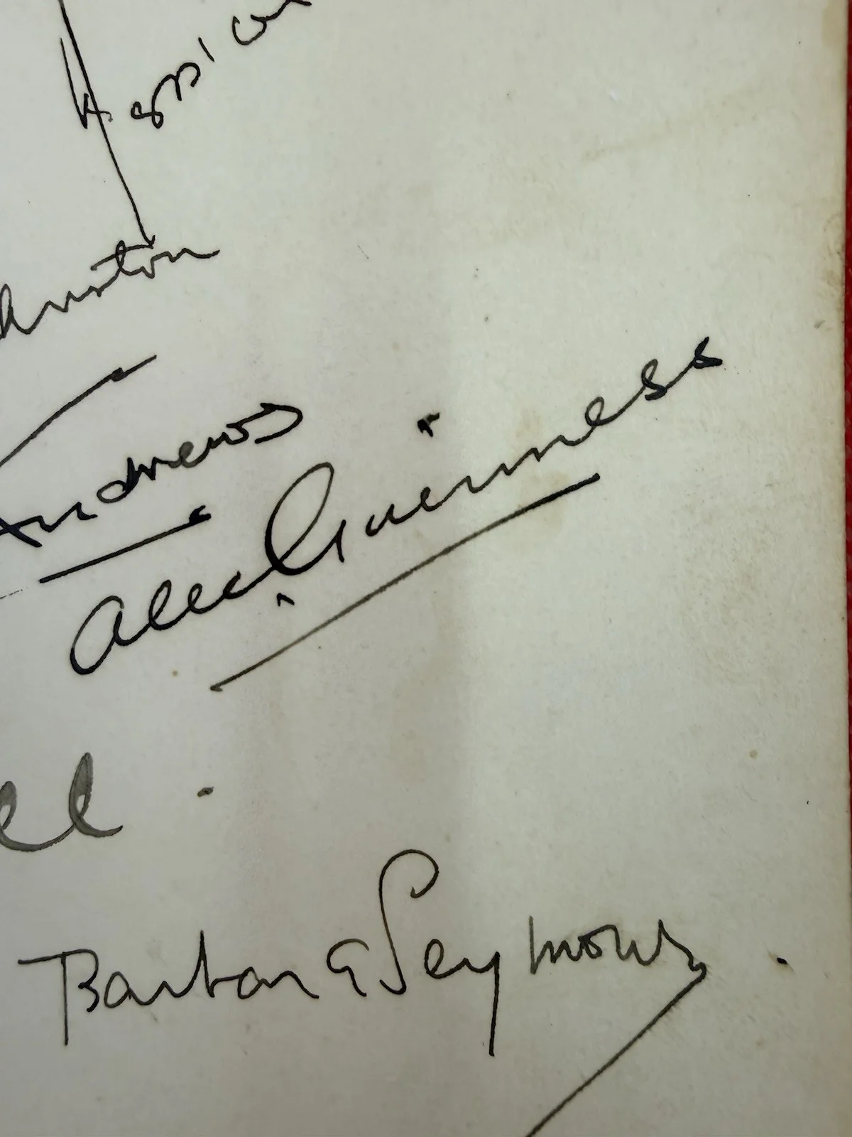 Alec Guinness Jessica Tandy John Gielgud — Original 1935 Alec Guinness Signed Album Page Play “Noah” Jessica Tandy, изображение 5