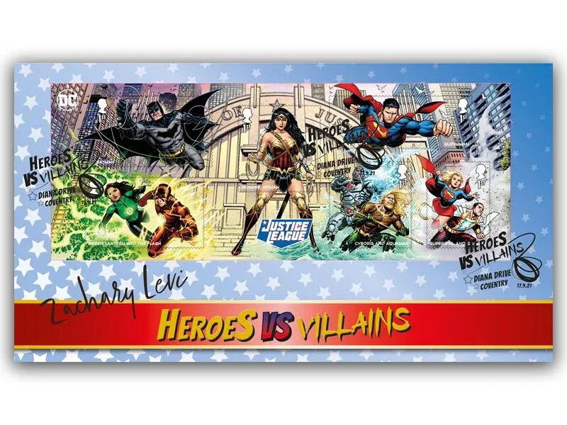 Shazam! Zachary Levi - DC Justice League - Framed 40x30cm Hand Signed FDC & COA, изображение 4