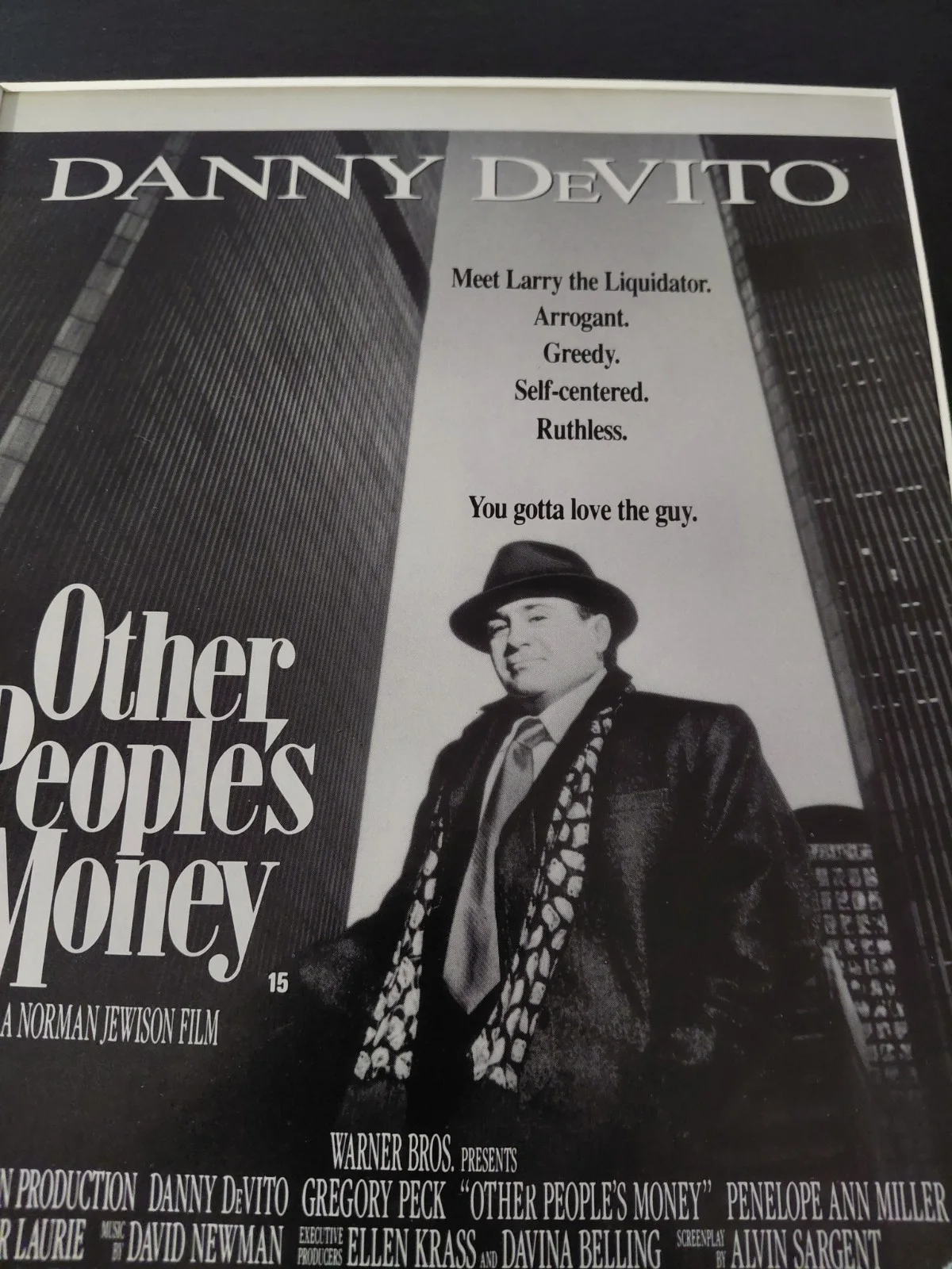 Other Peoples Money Movie Poster Original Movie Advert Mounted 14x11", изображение 2