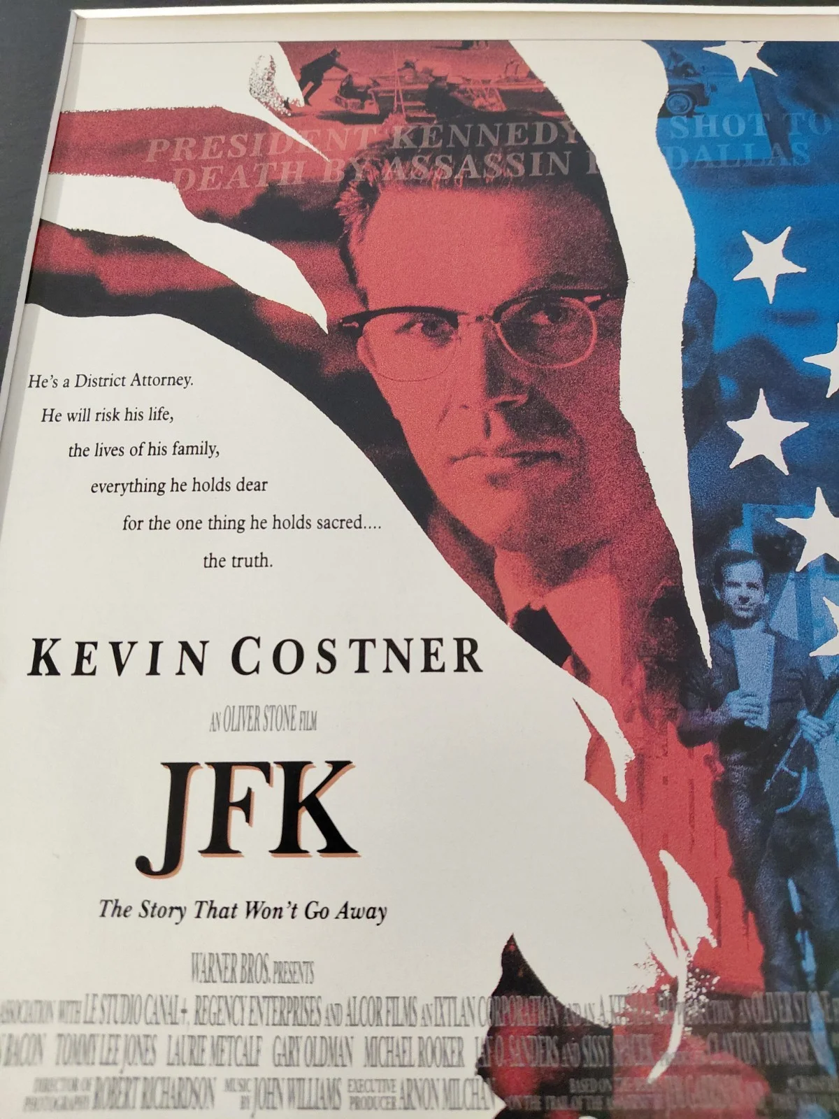 JFK Movie Poster Original Movie Advert Mounted 14x11", изображение 2