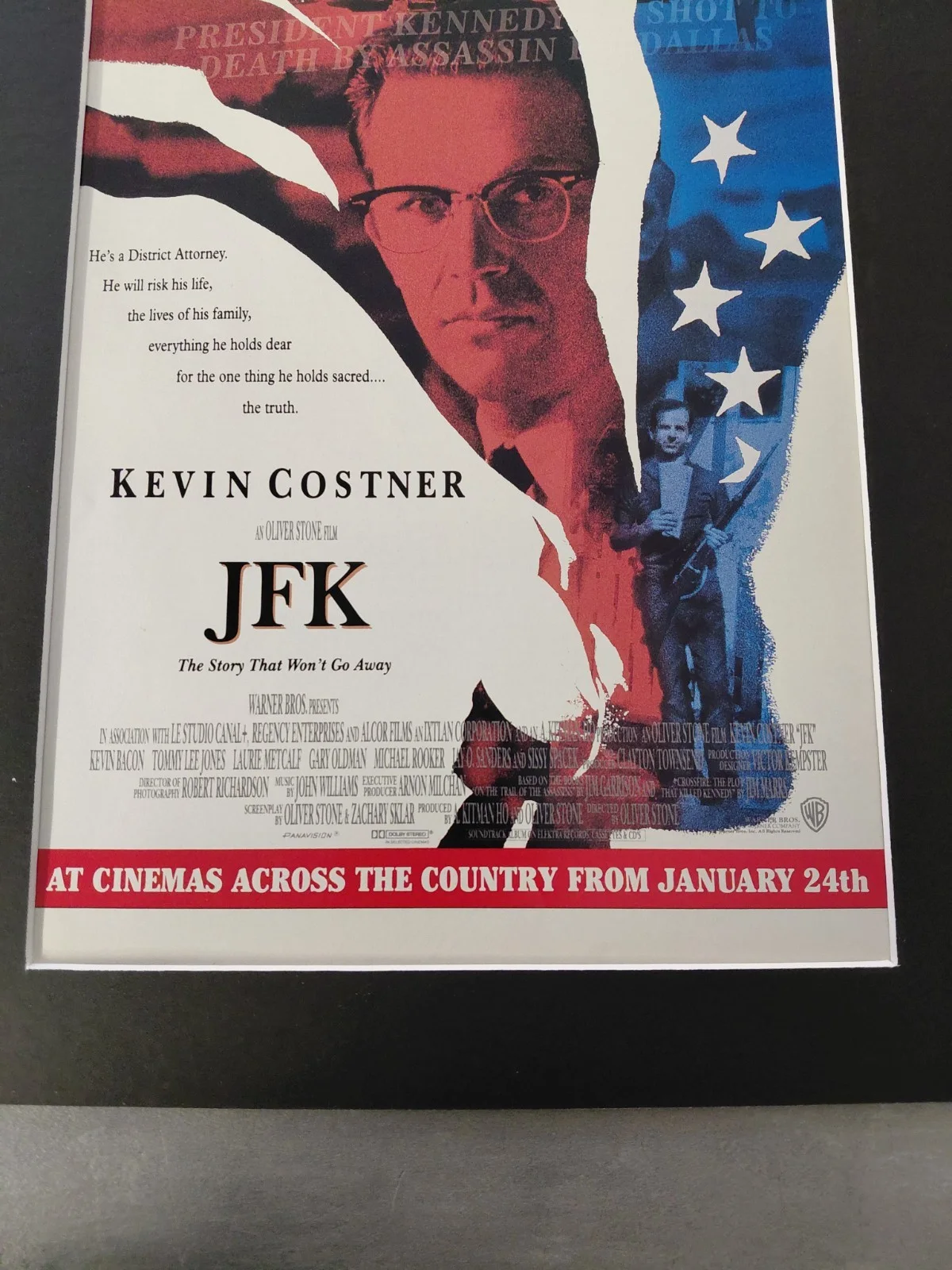 JFK Movie Poster Original Movie Advert Mounted 14x11", изображение 3