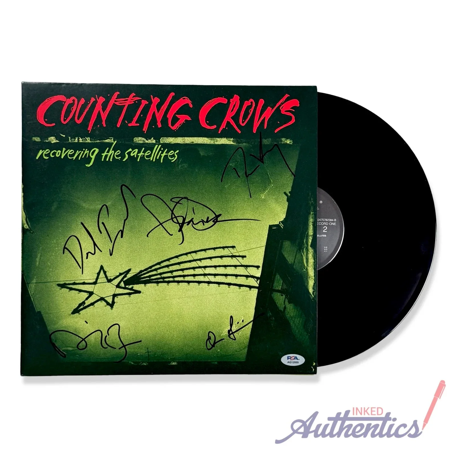 Counting Crows Signed Autographed Vinyl "Recovering the Satellites" PSA/DNA Auth, image 2