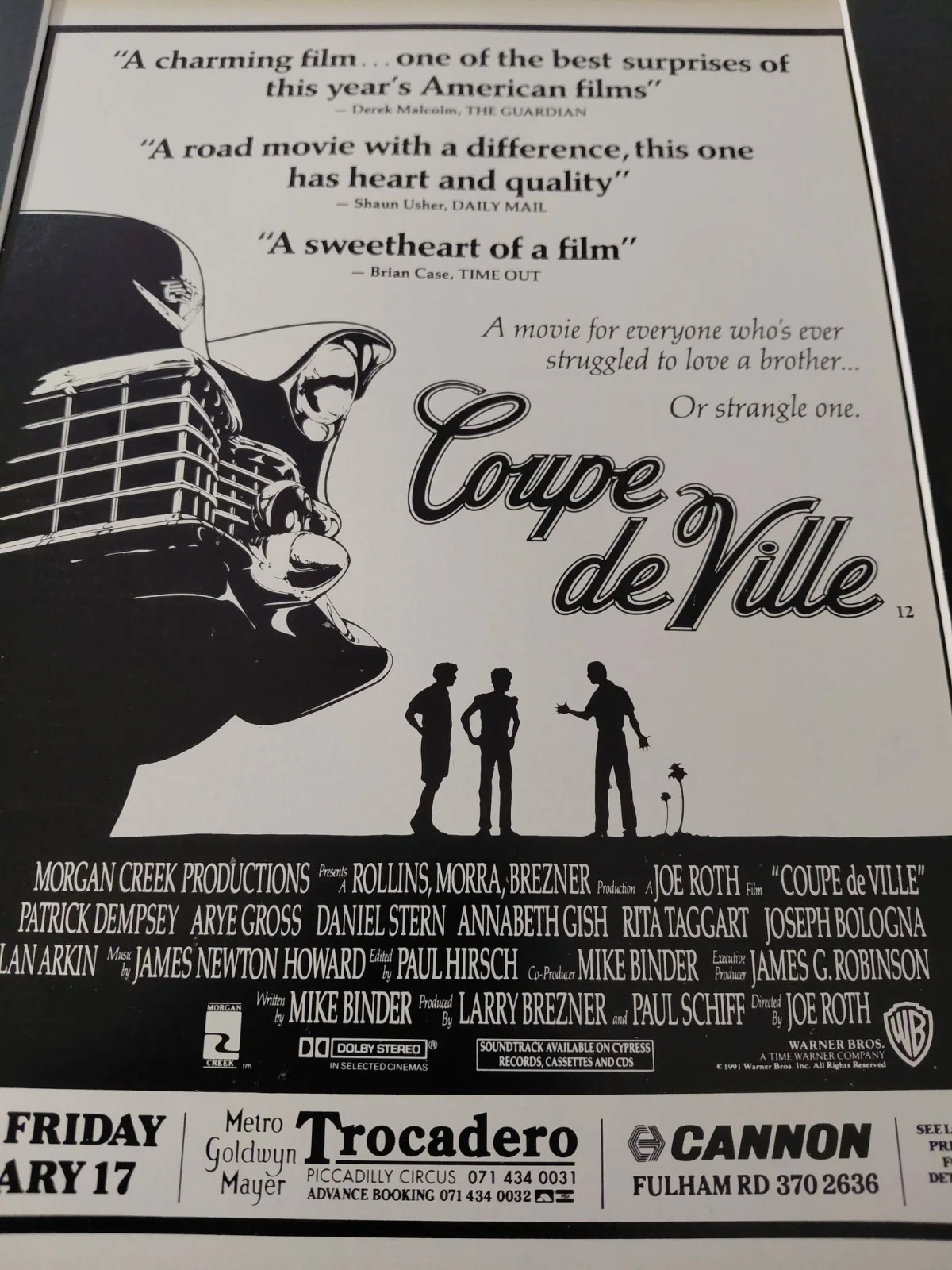 Coupe de Ville Movie Poster Original Movie Advert Mounted 14x11", изображение 2