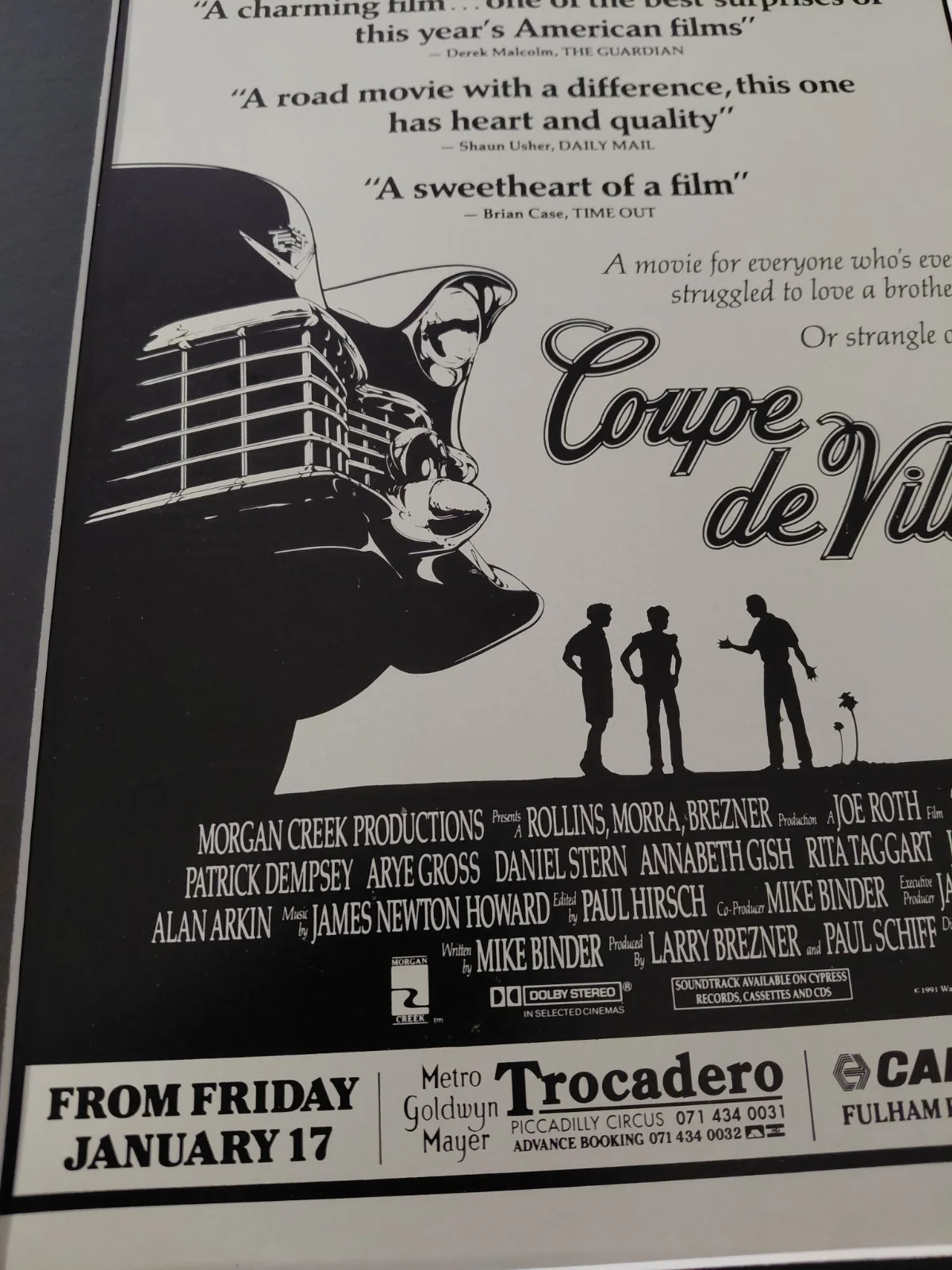 Coupe de Ville Movie Poster Original Movie Advert Mounted 14x11", изображение 3