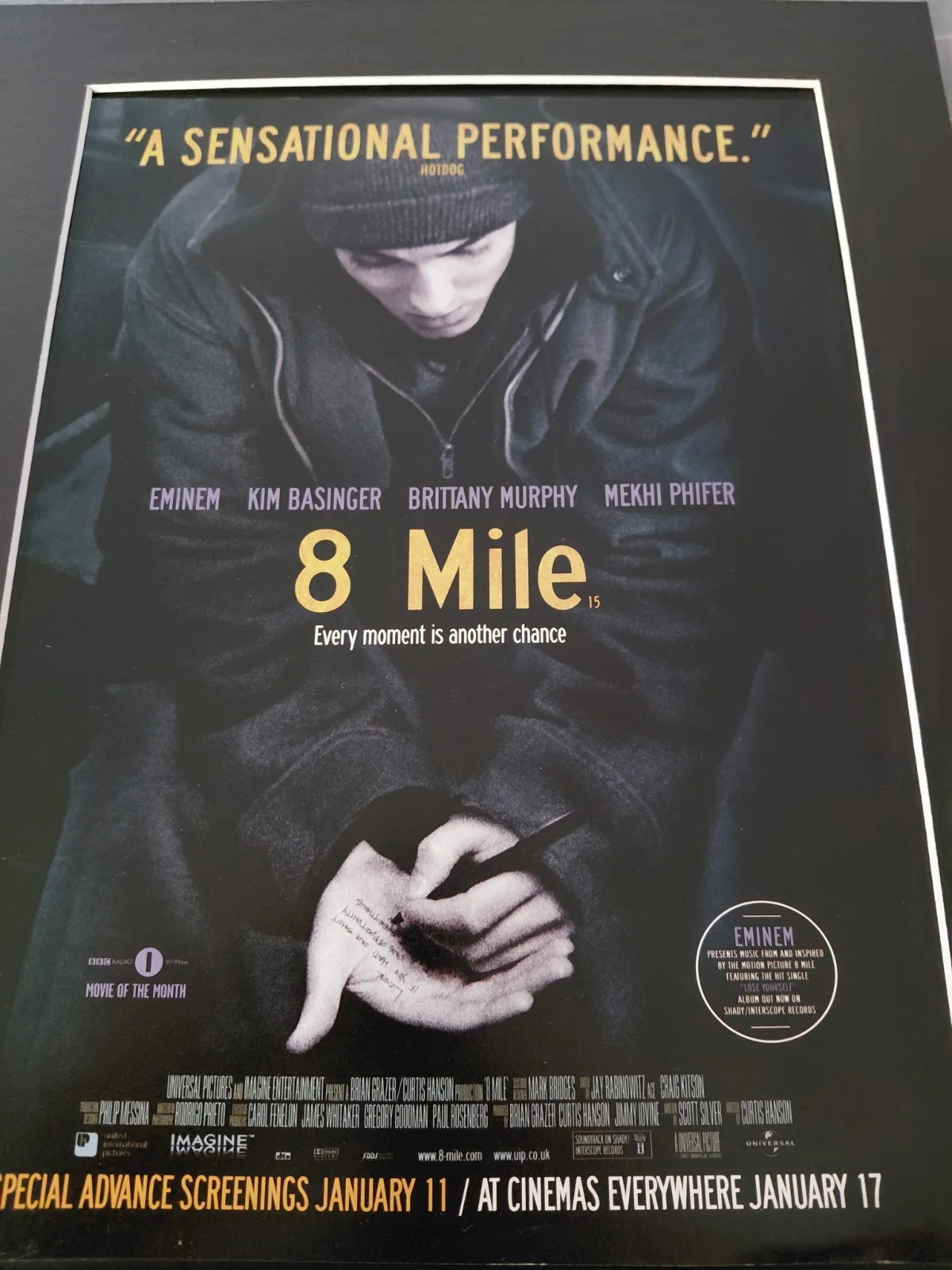 8 Mile Movie Promo Original Movie Advert Mounted 14x11", изображение 2