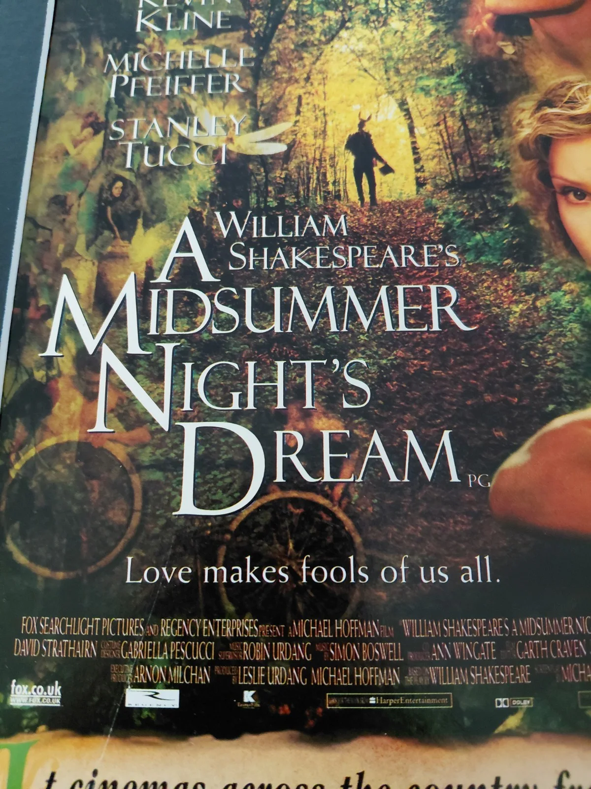 A Midsummer Nights Dream Poster Original Movie Advert Mounted 14x11", изображение 4