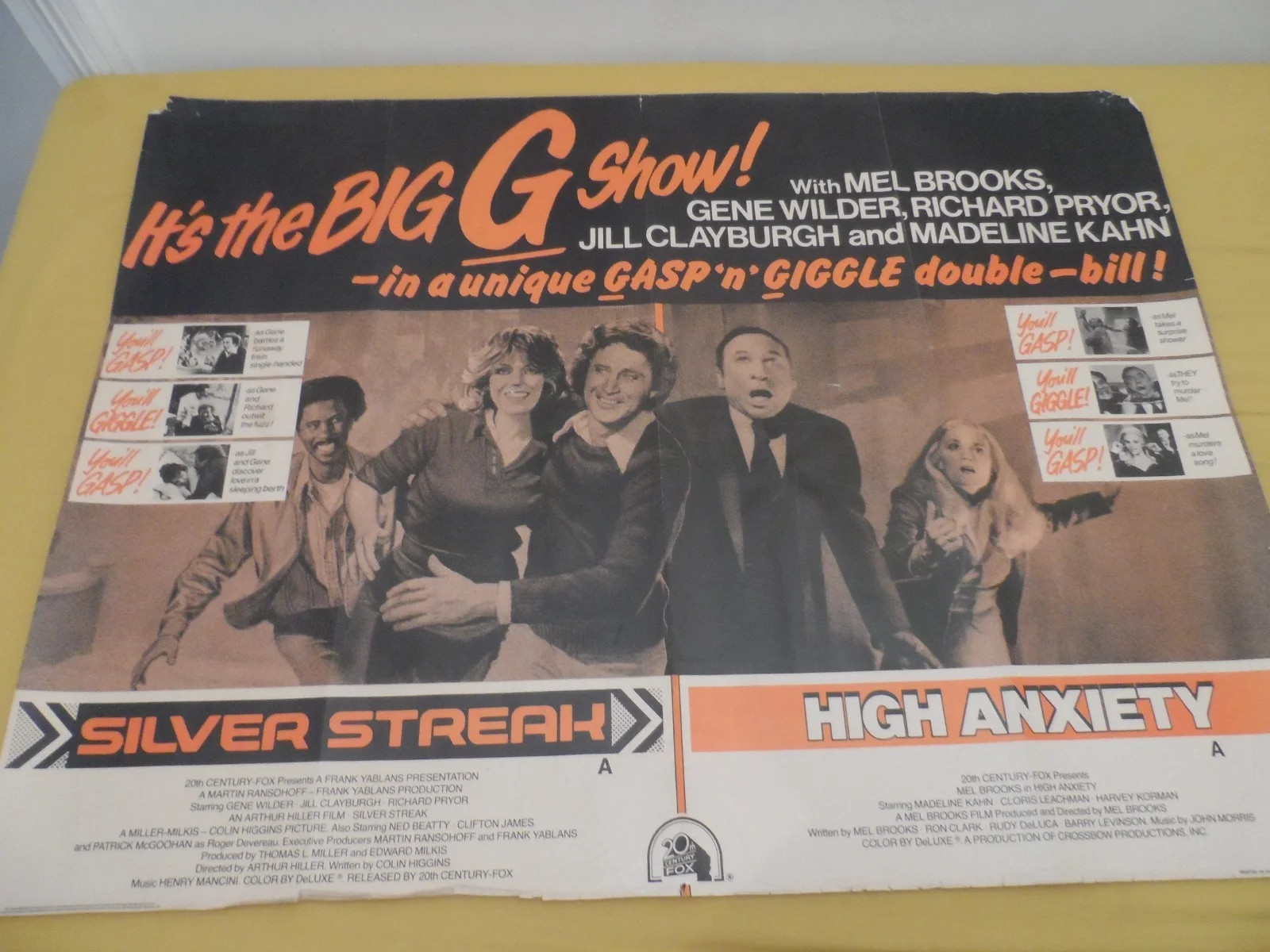 Quad Movie Poster - original, 1977 UK, double bill Richard Pryor Mel Brooks GOOD, изображение 2
