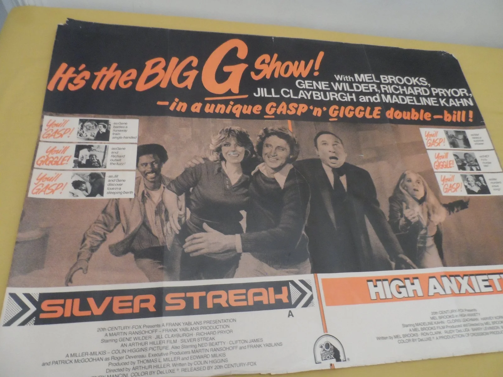 Quad Movie Poster - original, 1977 UK, double bill Richard Pryor Mel Brooks GOOD, изображение 3